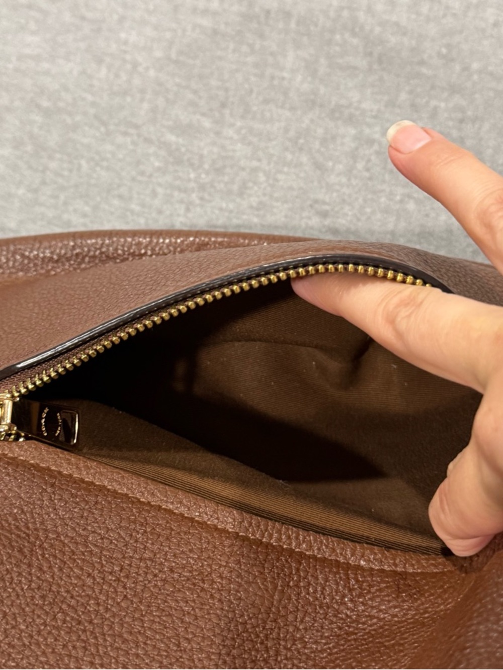 Coach Elle Brown Pebble Leather Hobo Bag - Picture 10 of 16
